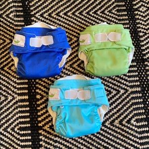 Sweet pea cloth diapers size newborn lot of 3 AIO